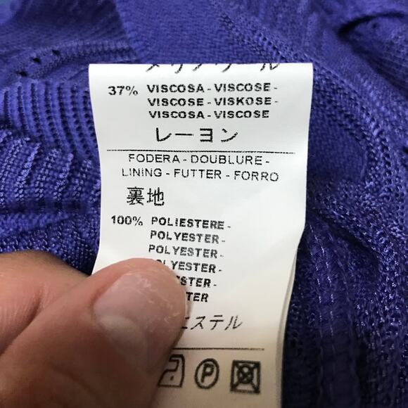 MISSONI amethyst purple woven knit merino wool sleeveless shift midi dress - Picture 9 of 12